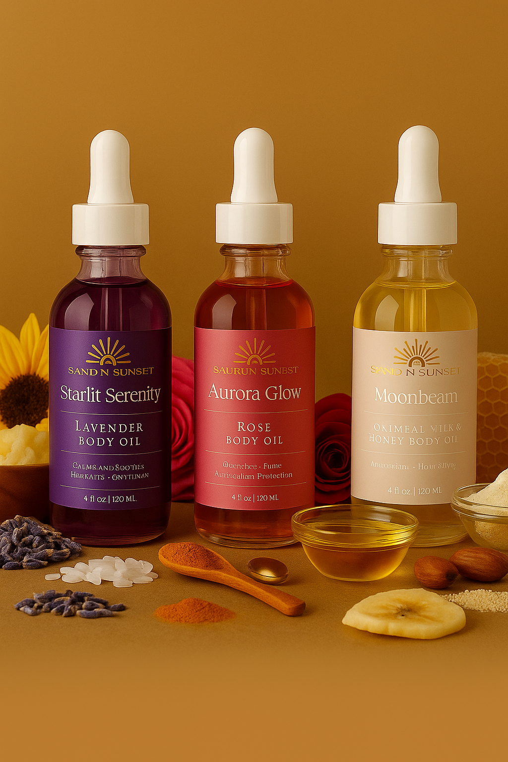 “Radiant Harmony Trio” (Lavender • Rose • Oatmeal & Honey)